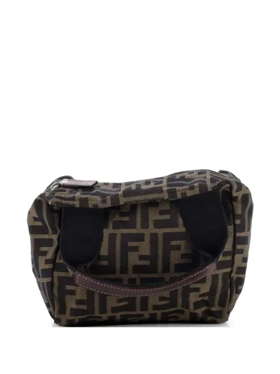 Pre-owned Fendi Vintage 1925 Cosmetic Zucca Canvas Mini Tote Bag In Brown