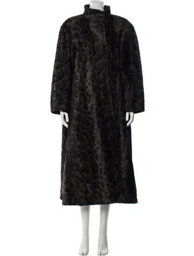 Pre-owned Fendi Vintage 1980's Faux Fur Coat In Brown