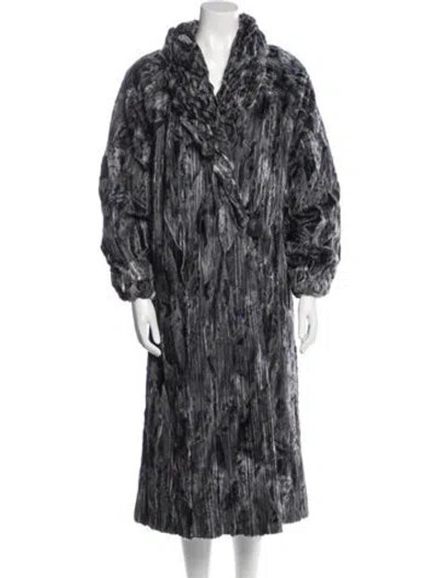 Pre-owned Fendi Vintage 1980's Fur Coat In Blue