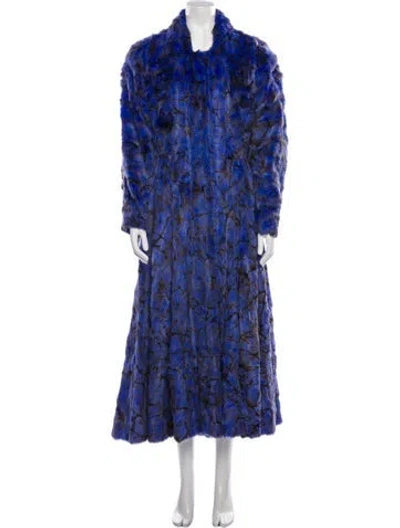 Pre-owned Fendi Vintage 1980's Fur Coat In Blue