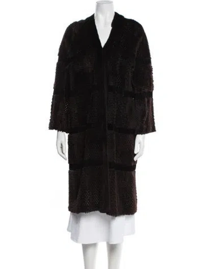 Pre-owned Fendi Vintage 1980's Mink Fur Coat In Brown