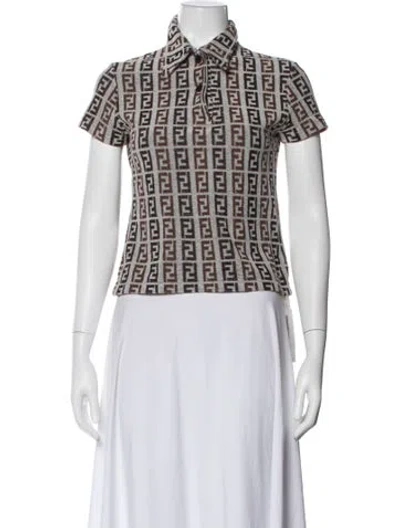 Pre-owned Fendi Vintage 1980's Polo In Gray