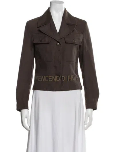 Pre-owned Fendi Vintage 1990's Biker Jacket In Brown