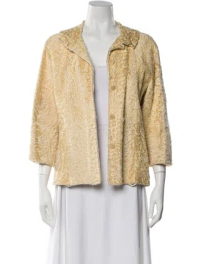 Pre-owned Fendi Vintage 1990's Faux Fur Coat In Neutrals
