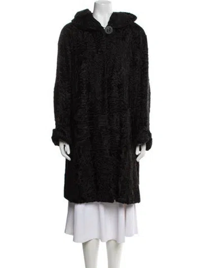 Pre-owned Fendi Vintage 1990's Fur Coat In Black