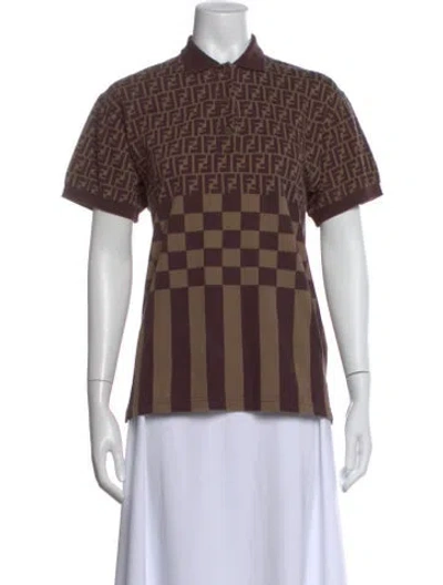 Pre-owned Fendi Vintage 1990's Polo In Brown
