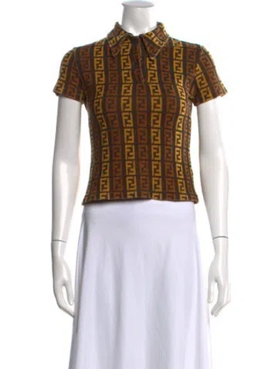 Pre-owned Fendi Vintage 1990's Polo In Brown