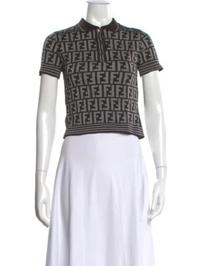 Pre-owned Fendi Vintage 1990's Polo In Brown