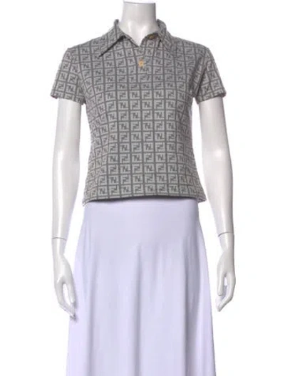Pre-owned Fendi Vintage 1990's Polo In Grey