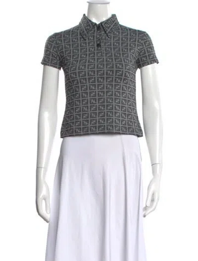 Pre-owned Fendi Vintage 1990's Polo In Grey