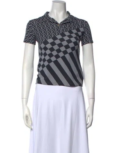 Pre-owned Fendi Vintage 1990's Polo In Grey