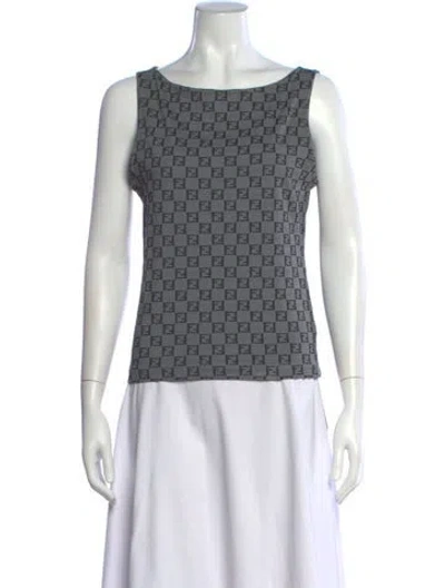 Pre-owned Fendi Vintage 1990's Top In Grey