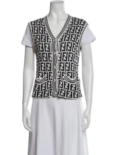 Pre-owned Fendi Vintage 1990's Top In White