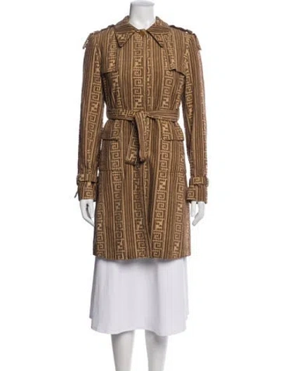 Pre-owned Fendi Vintage 1990's Trench Coat In Brown