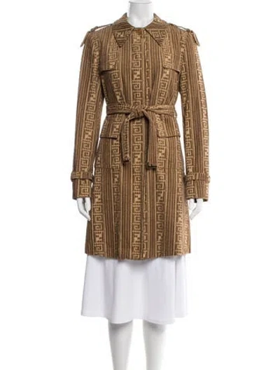 Pre-owned Fendi Vintage 1990's Trench Coat In Neutrals