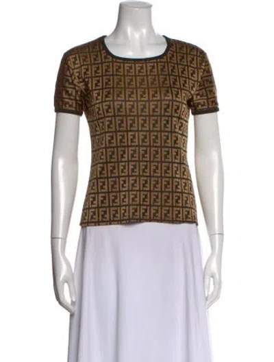 Pre-owned Fendi Vintage 1990's T-shirt In Brown