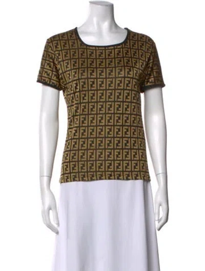 Pre-owned Fendi Vintage 1990's T-shirt In Brown