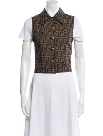 Pre-owned Fendi Vintage 1990's Vest In Brown