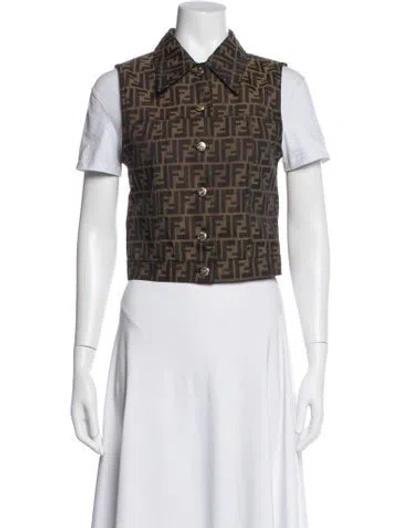 Pre-owned Fendi Vintage 1990's Vest In Brown