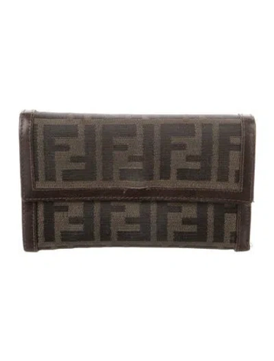 Pre-owned Fendi Vintage 1998 Wallet In Brown