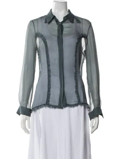 Pre-owned Fendi Vintage 2000's Blouse In Blue