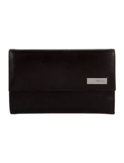 Pre-owned Fendi Vintage 2000 Compact Wallet In Brown
