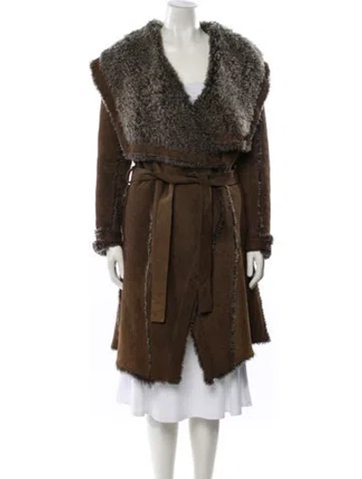 Pre-owned Fendi Vintage 2000's Faux Fur Coat In Neutral