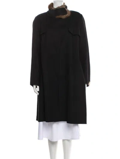 Pre-owned Fendi Vintage 2000's Fur Coat In Black