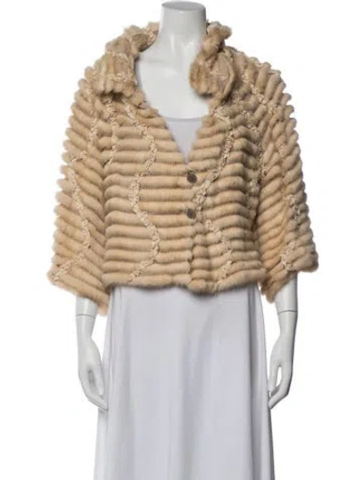 Pre-owned Fendi Vintage 2000's Fur Jacket In Neutrals