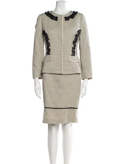 Pre-owned Fendi Vintage 2000's Skirt Set In Neutral