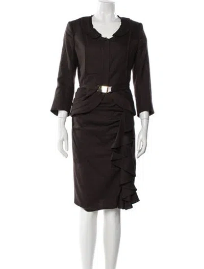 Pre-owned Fendi Vintage 2000's Skirt Suit In Brown