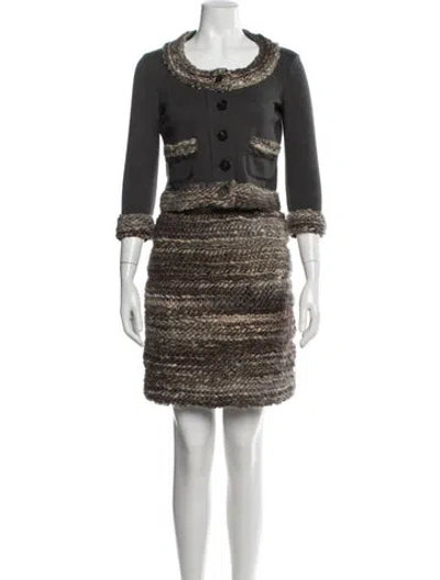 Pre-owned Fendi Vintage 2000's Skirt Suit In Gray
