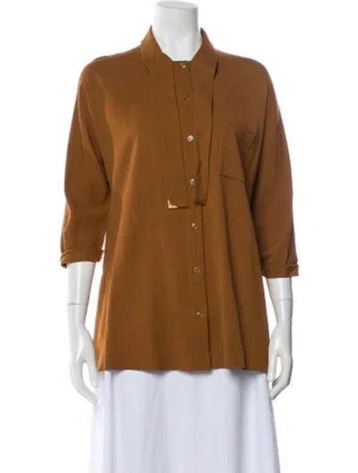 Pre-owned Fendi Vintage 2000's Top In Brown
