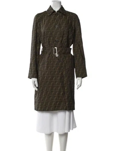 Pre-owned Fendi Vintage 2000's Trench Coat In Brown