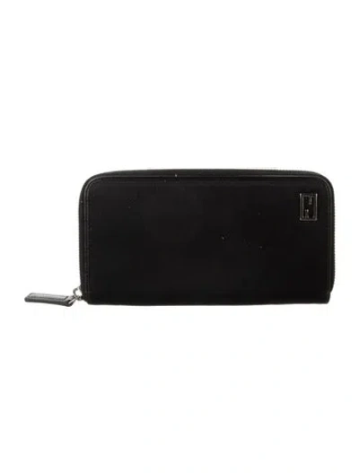 Pre-owned Fendi Vintage 2001 Continental Wallet In Black