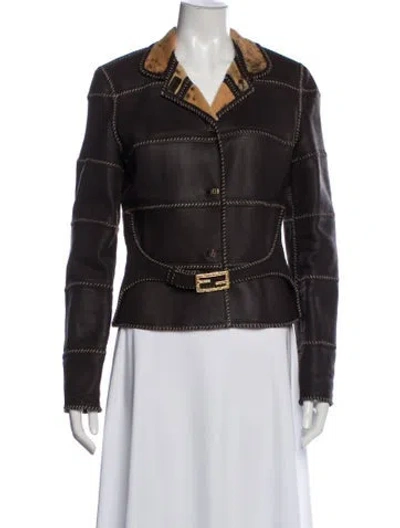 Pre-owned Fendi Vintage 2001 Fur Jacket In Brown