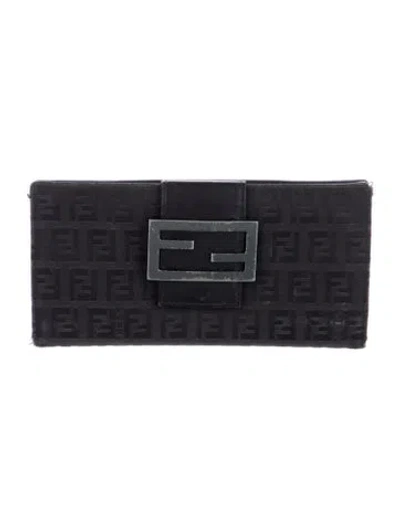 Pre-owned Fendi Vintage 2002 Bifold Wallet In Black