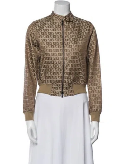 Pre-owned Fendi Vintage 2002 Bomber Jacket In Neutral
