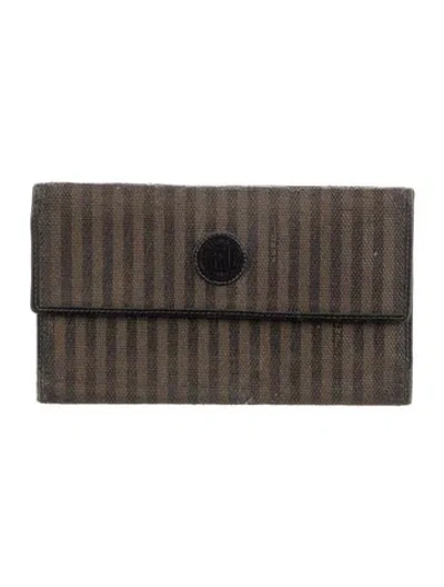 Pre-owned Fendi Vintage 2007 Continental Wallet In Brown