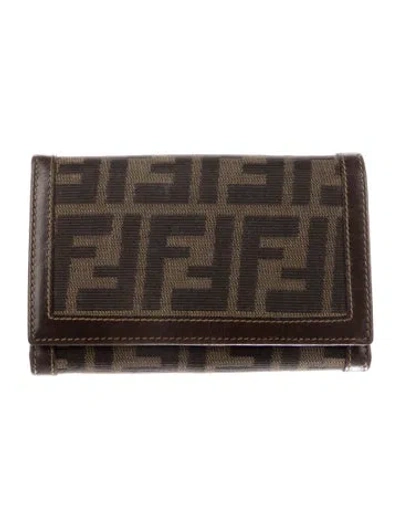 Pre-owned Fendi Vintage 2008 Compact Wallet In Brown