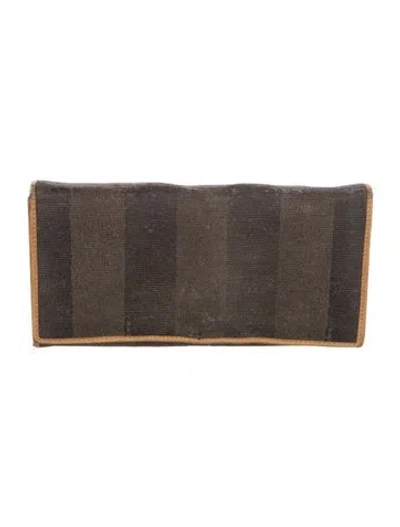 Pre-owned Fendi Vintage 2008 Continental Wallet In Brown