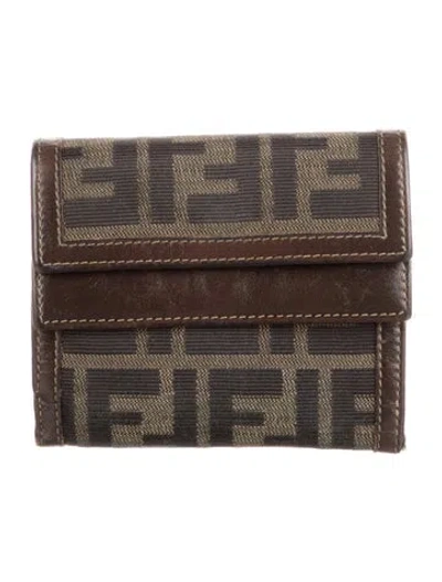 Pre-owned Fendi Vintage 2009 Bifold Wallet In Brown