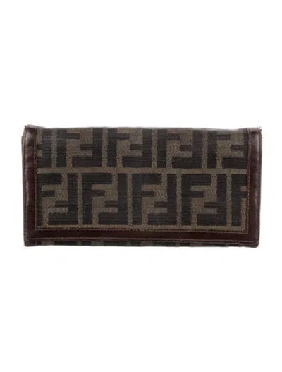 Pre-owned Fendi Vintage 2009 Continental Wallet In Brown