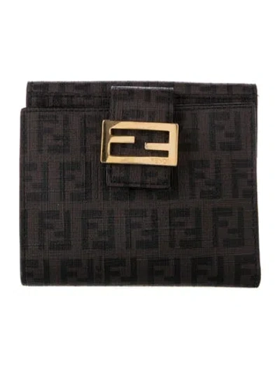 Pre-owned Fendi Vintage 2010 Bifold Wallet In Brown