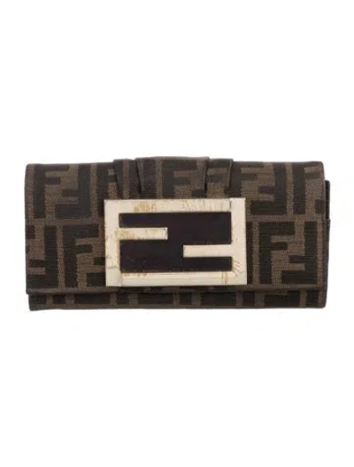 Pre-owned Fendi Vintage 2010 Wallet In Black/brown