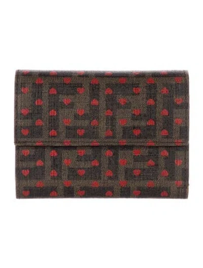 Pre-owned Fendi Vintage 2011 Trifold Wallet In Brown