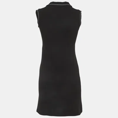 Pre-owned Fendi Vintage Black Pique Polo Mini Dress S
