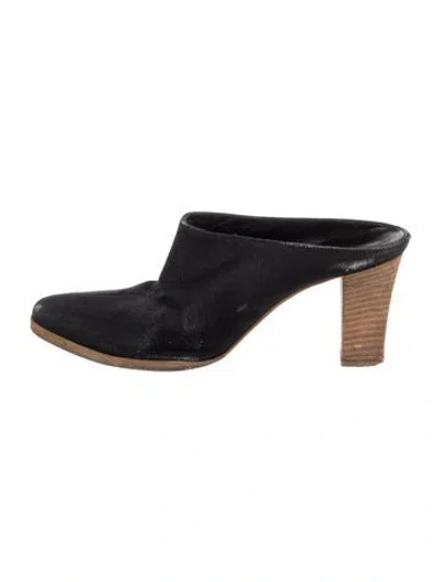 Pre-owned Fendi Vintage Canvas Mules In Blue