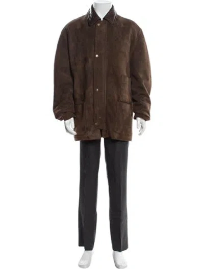 Pre-owned Fendi Vintage Club Overcoat In Brown