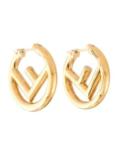 Pre-owned Fendi Vintage F Is  Hoop Earring In Multi